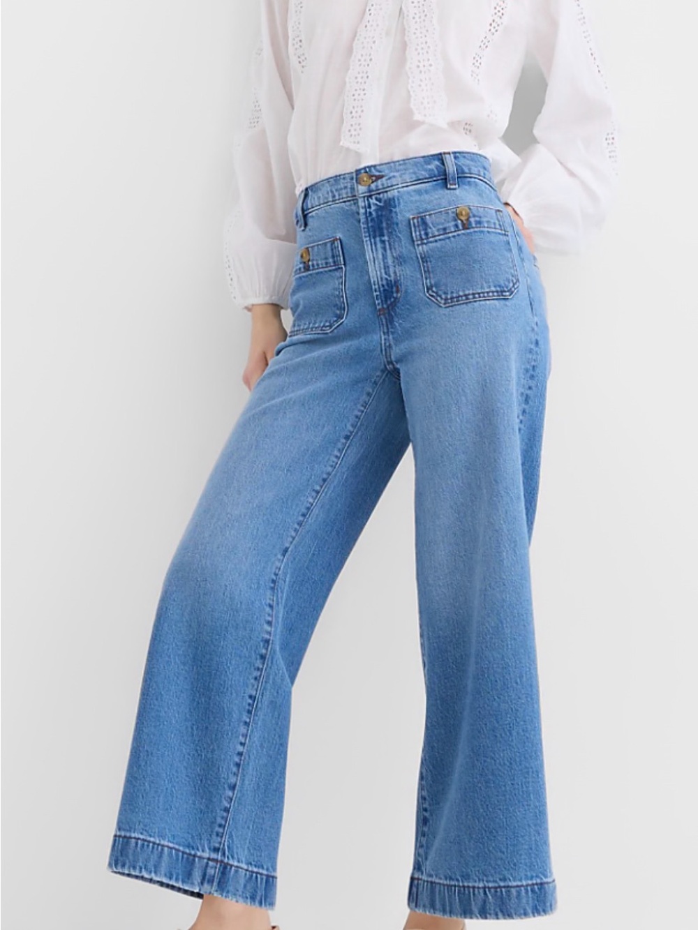 LOFT The Palmer wide leg crop Jeans